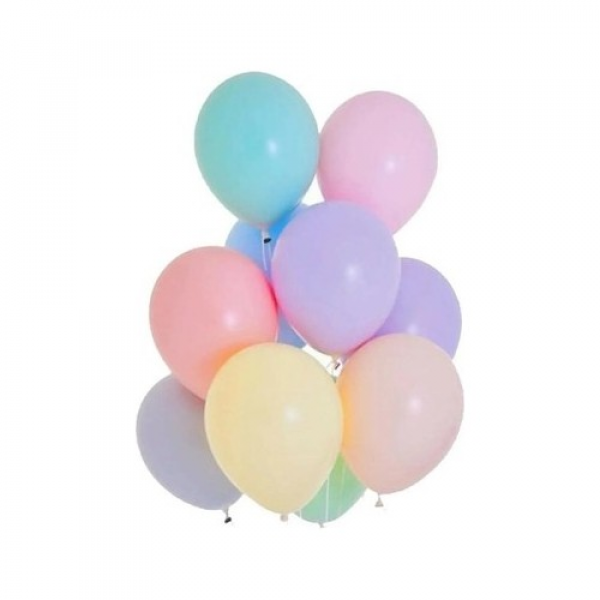 Makaron Pastel Renkli Balon 10 Adet