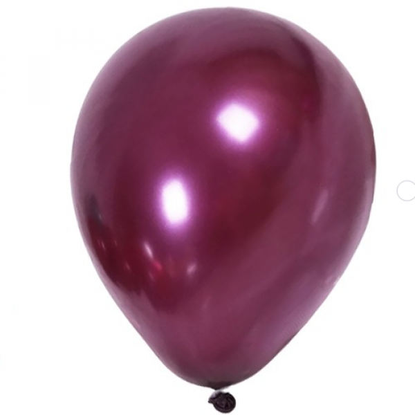 Bordo Metalik Balon 10 Adet