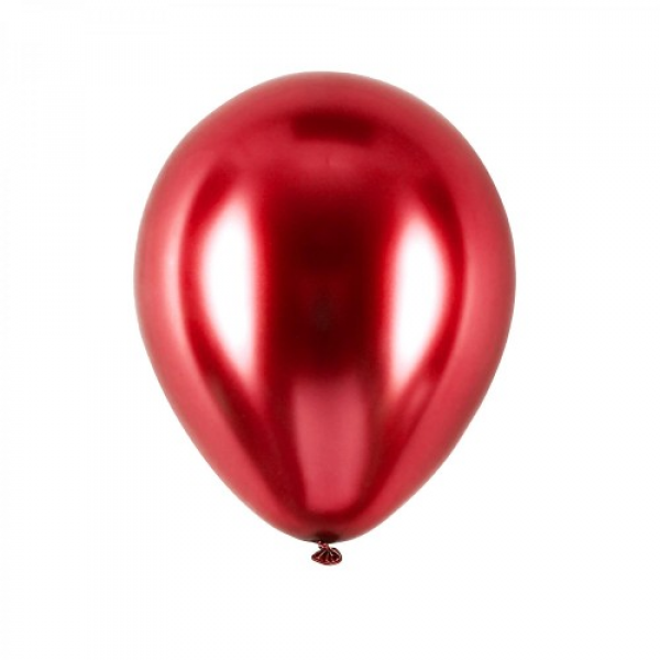 Kırmızı Krom Parlak Balon 5 Adet
