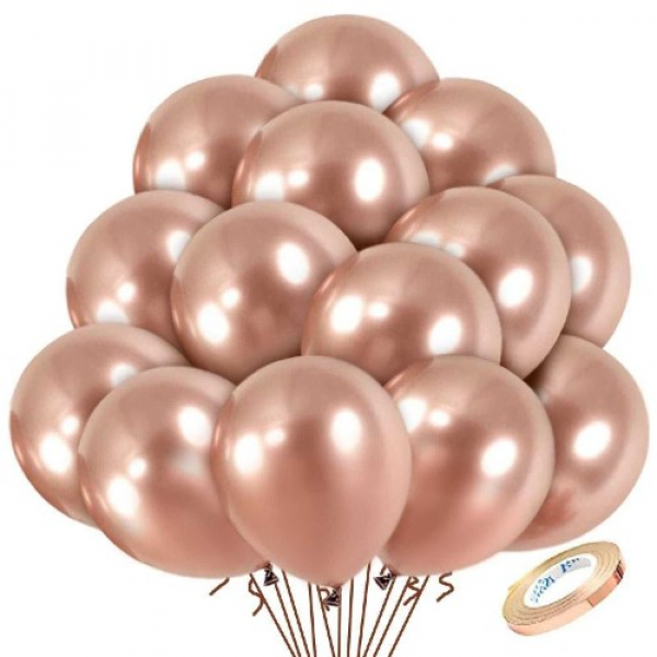 Rose Gold Helyum Uçan Balon 30 Adet