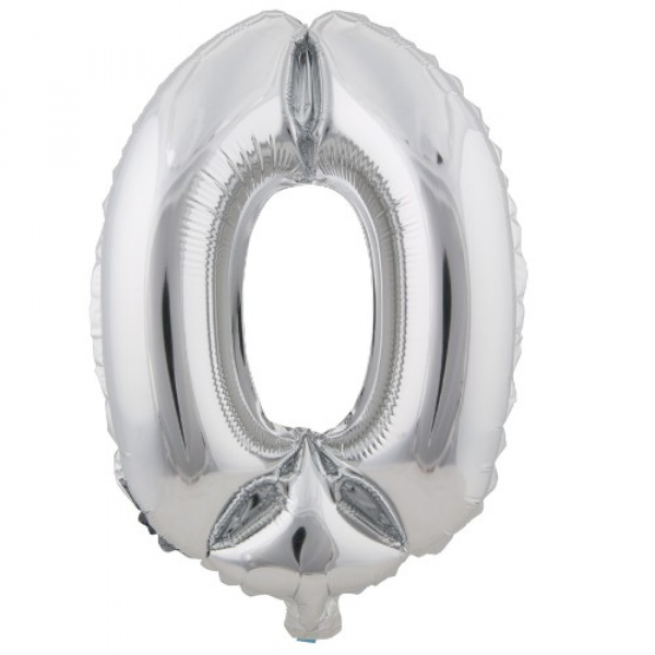 0 Rakam Gümüş Folyo Balon