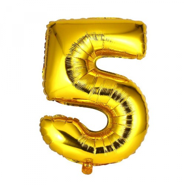 5 Gold Rakam Folyo Balon