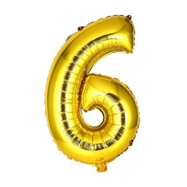 6 Gold Rakam Folyo Balon 