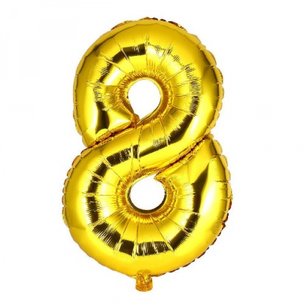 8 Gold Rakam Folyo Balon
