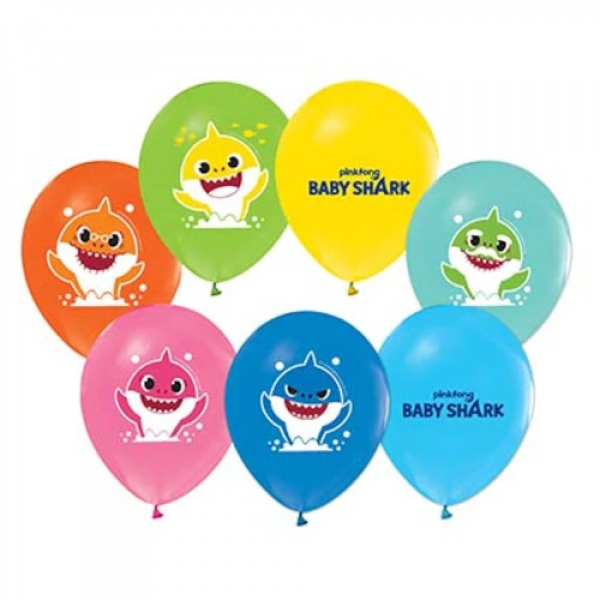 BabyShark Temalı Baskılı Balonlar 10 Adet