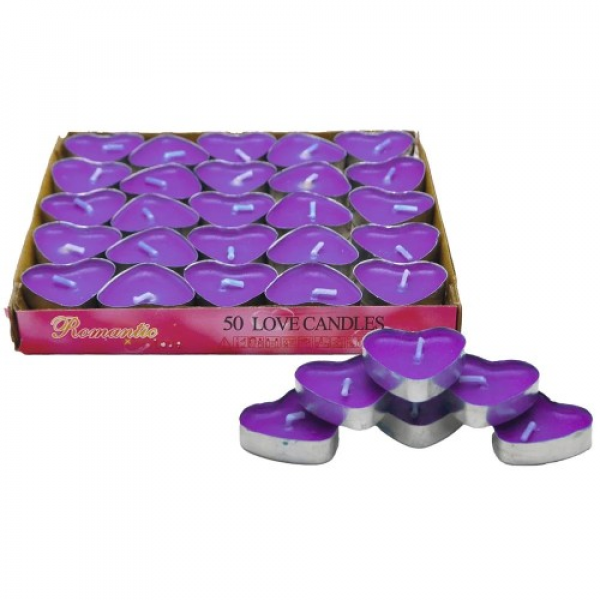 Tealight Mor kalpli Mum 25 Adet