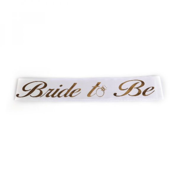 Bride To Be Beyaz Gold Kuşak