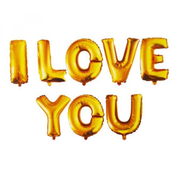 I Love You Folyo Gold balon Seti 40 cm