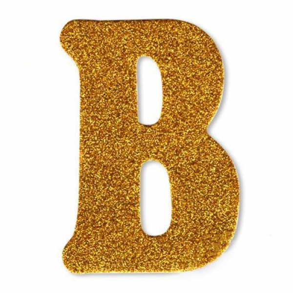 gold simli B harfi süs