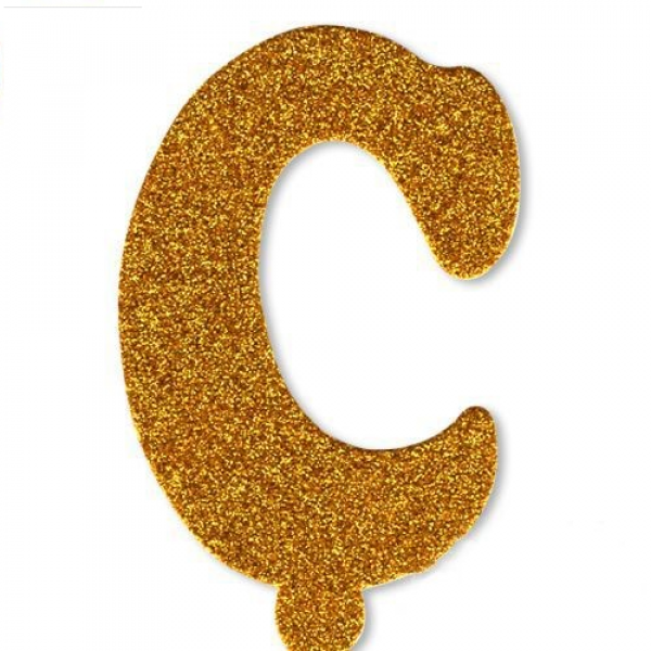 gold simli Ç harfi süs