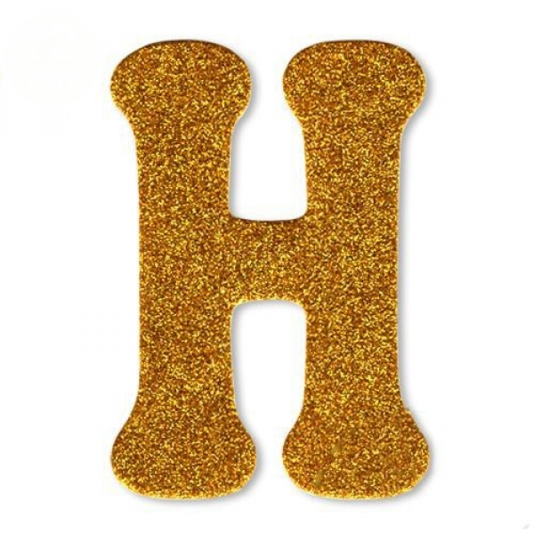 gold simli H harfi süs