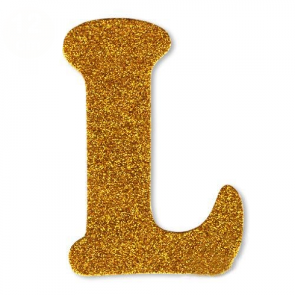 gold simli L harfi süs