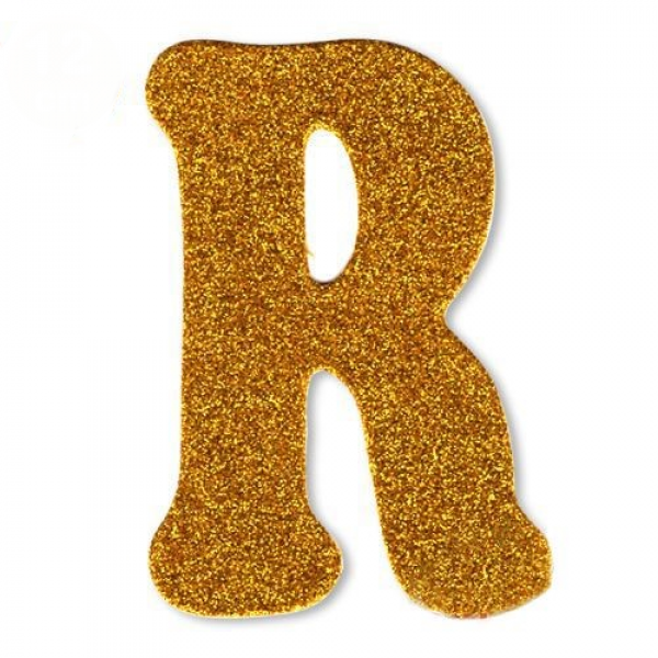 gold simli R harfi süs