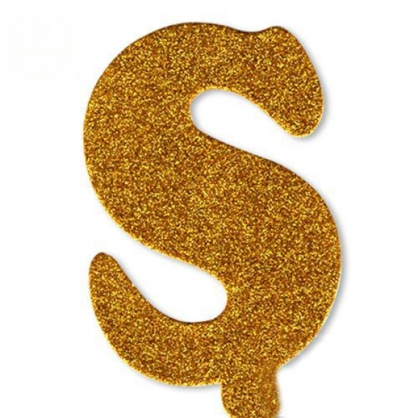 gold simli Ş harfi süs