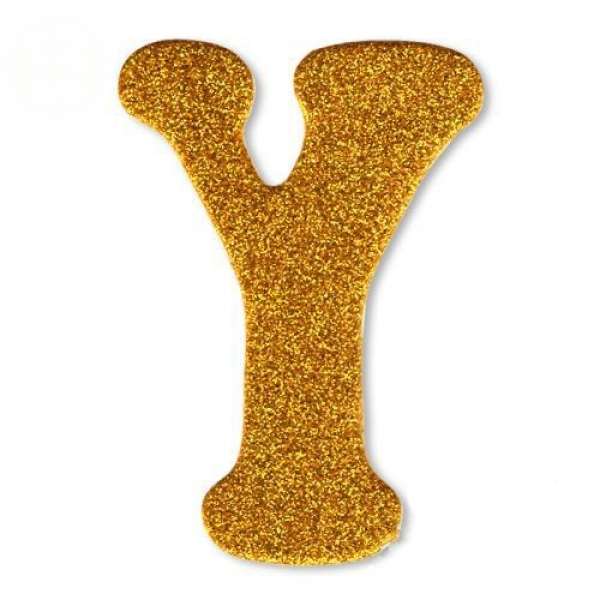 gold simli Y harfi süs
