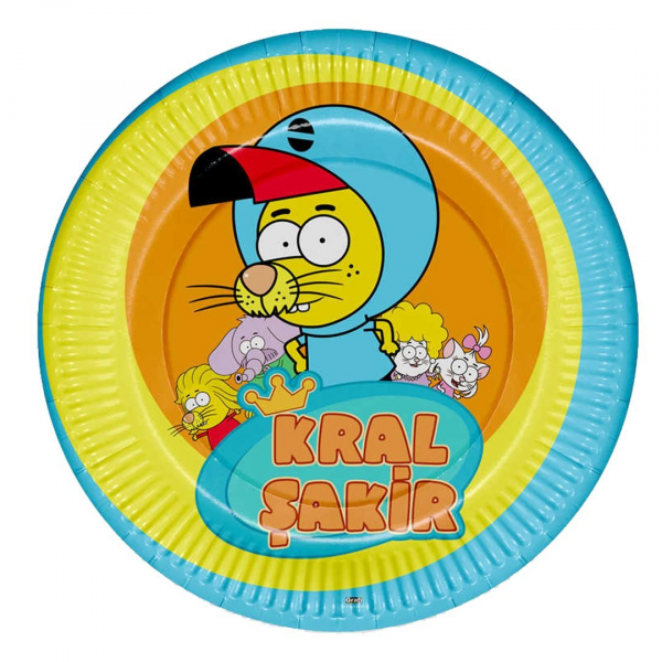 kral şakir lisanslı karton tabak 8 adet