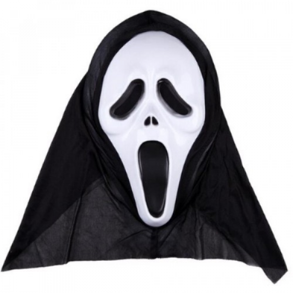 Pandoli Kapşonlu Çığlık Maskesi Ghost Scream Mask Siyah